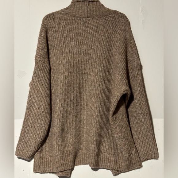 Frye Women's Brown Collar Open Knit Cardigan Sweater - Size L - Picture 7 of 12